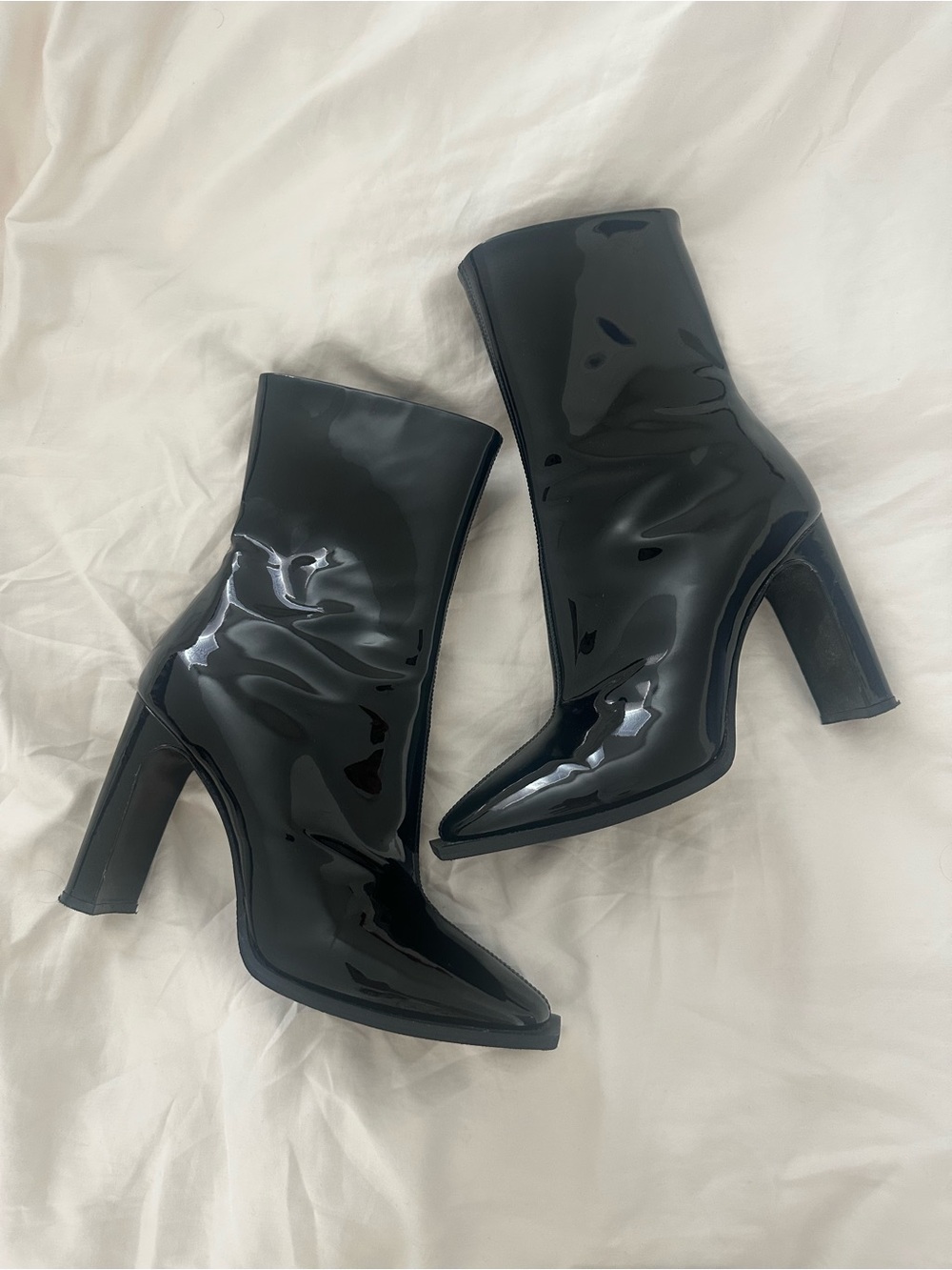 Mimosa Genuine Patent Leather Ankle Boots Size 8 (EU 38.5) Worn Once